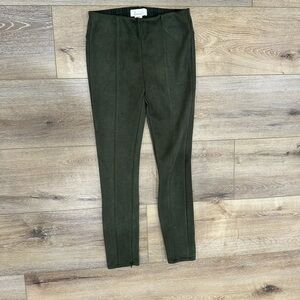 Anthropologie Faux Suede Skinny Leggings in Olive Green - Size 27